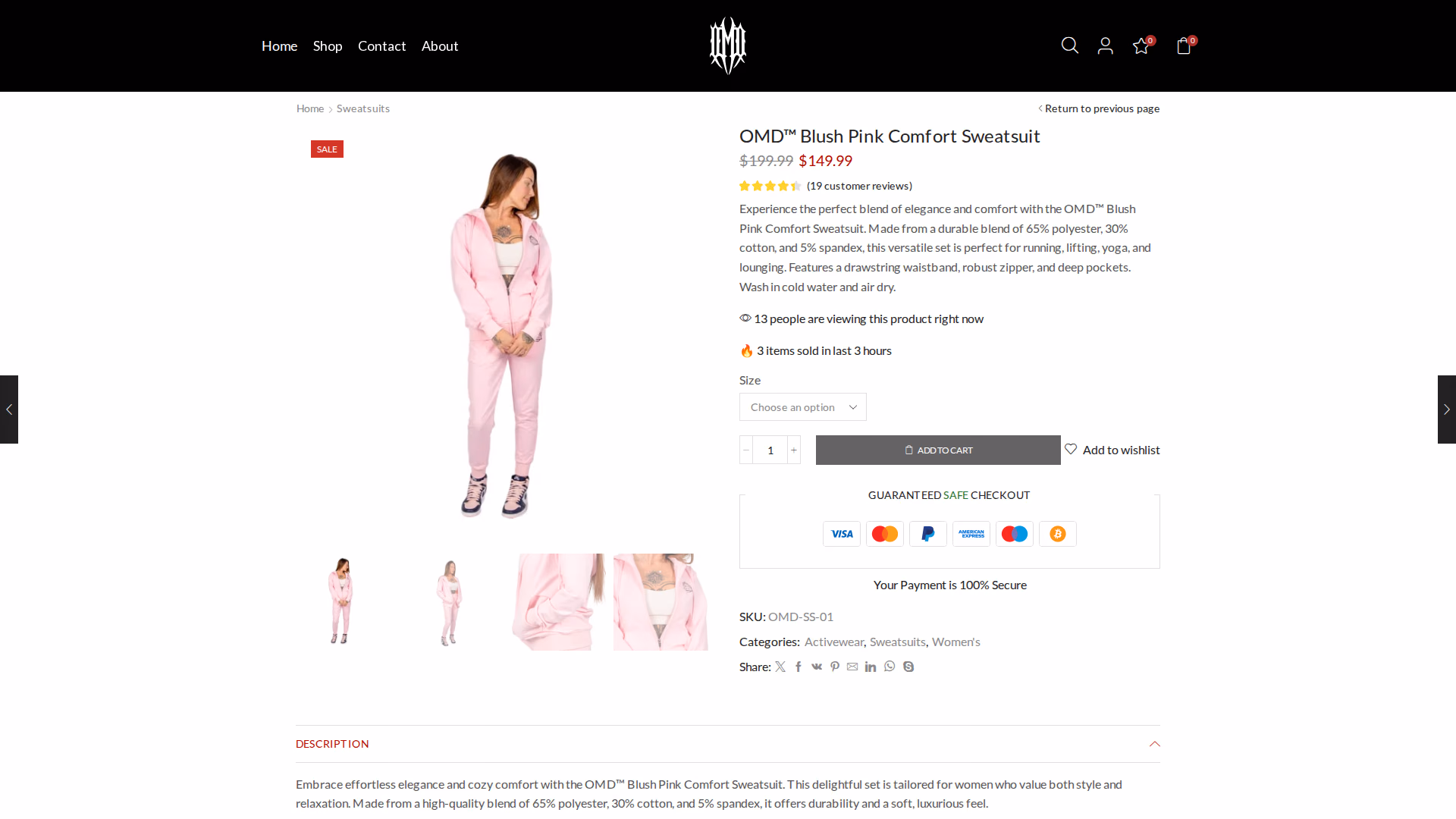 OMD™ Outfits product omd blush pink comfort sweatsuit page (desktop)